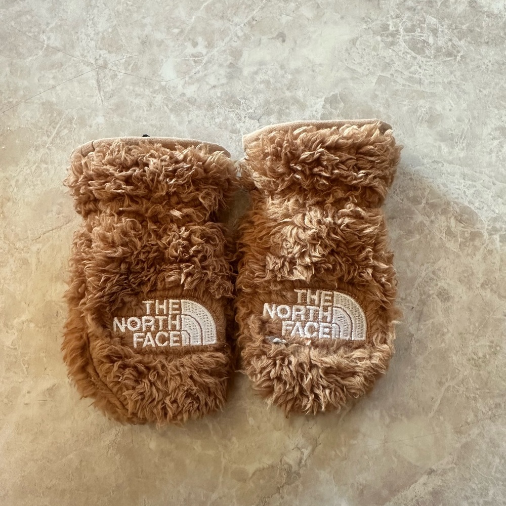 The North Face Infant Brown Furry Mittens (4/$10)